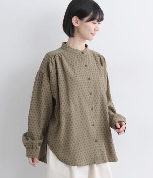 しましまドットたっぷりシャツ(ベージュ-F)