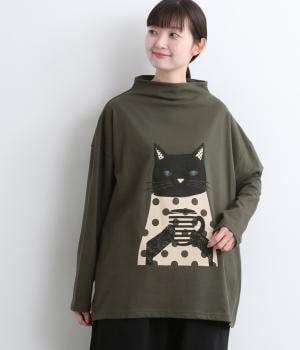 プリントTシャツお茶するCAT
