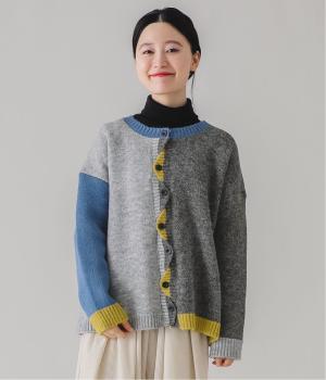 ニット配色カーディガン