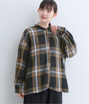 起毛BIGチェックラウンドシャツ