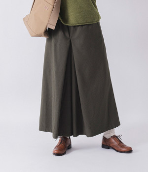 フロントタックワイドパンツ(チェック-ONESIZE)