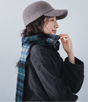 洗えるウール　タータンチェックマフラー