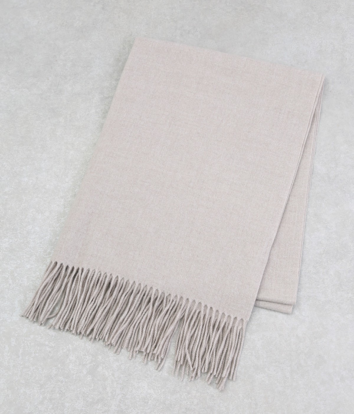 カシミヤタッチ 後染杢無地ストール(ライトベージュ-ONESIZE)