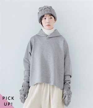 ポンチワイドパーカ(杢グレー-ONESIZE)