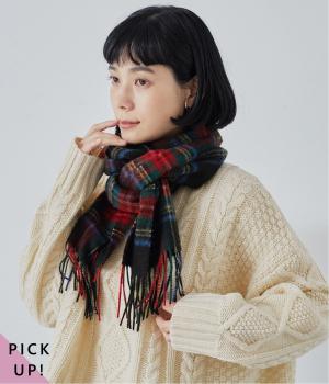 洗えるウール　タータンチェックマフラー