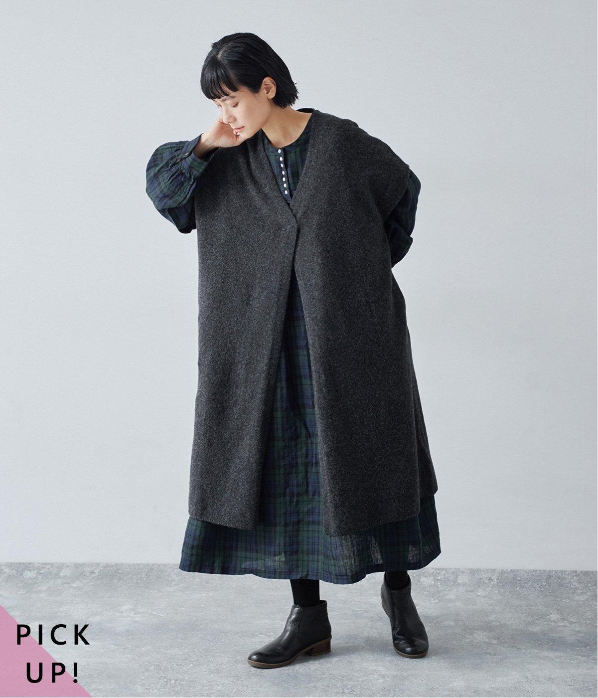 mirona 様 MACHATT ブラック ウールライクフォルムベスト mirona 様