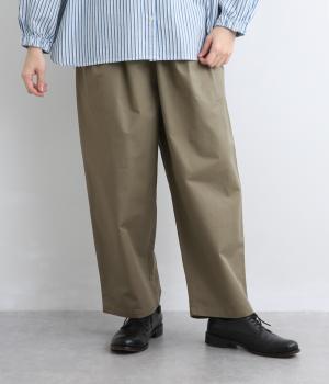 コットンツイルウエストゴムタックパンツ