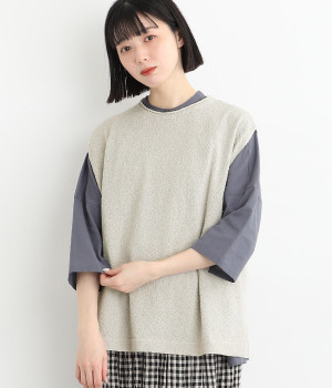 ミニループヤーンベスト(ライトグレー-ONESIZE)