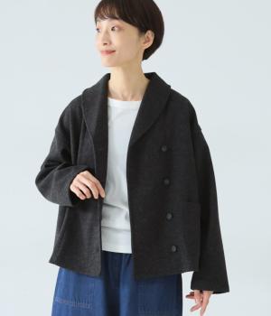 圧縮ポンチ　ショールカラージャケット(ブラック-F)