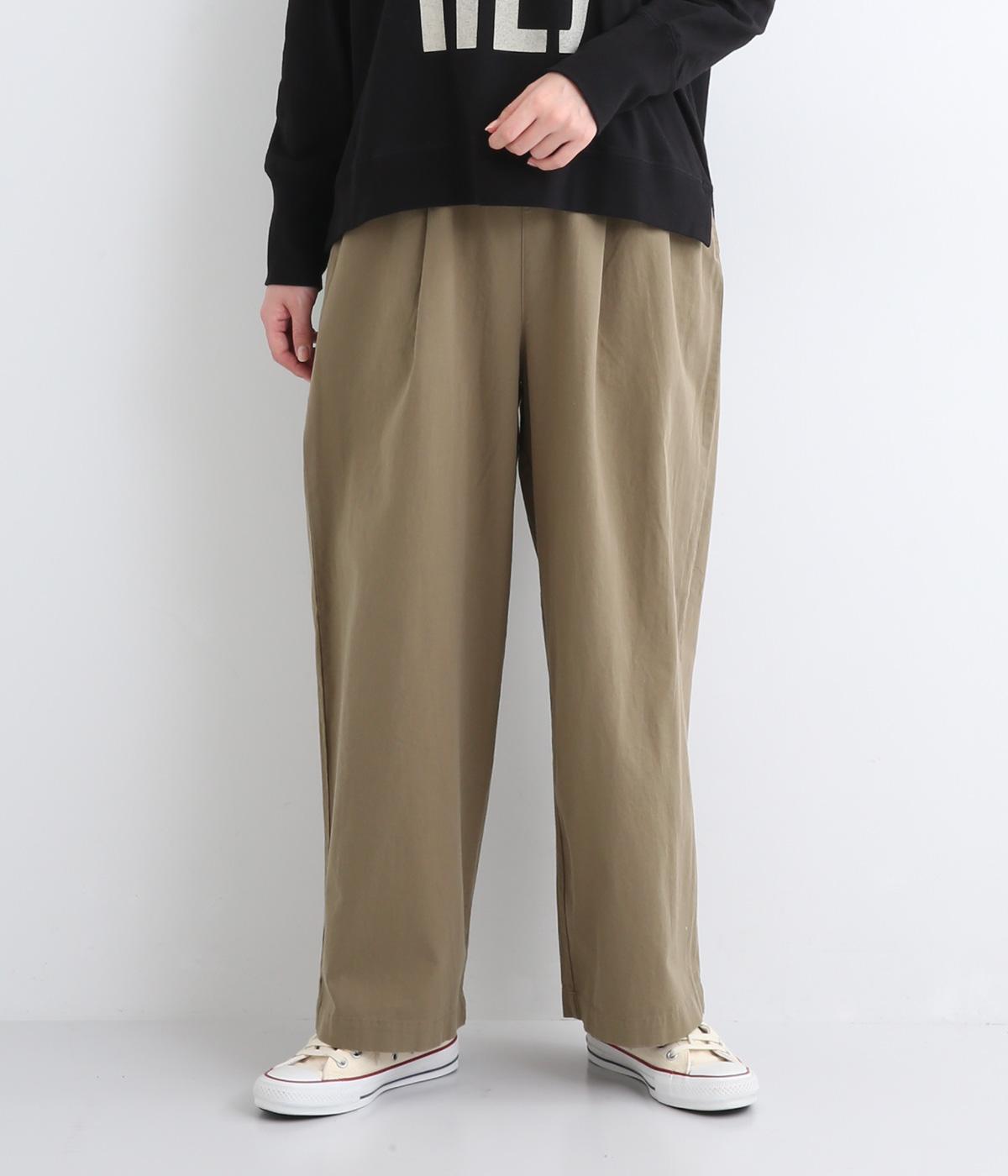 コットンチノタックワイドパンツ