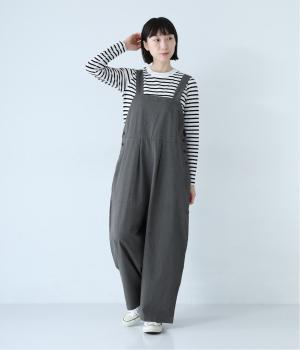 コットンチノサロペットパンツ(杢グレー-F)