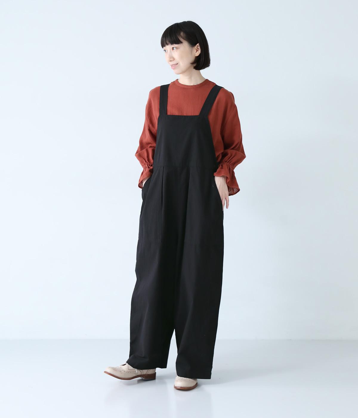 コットンチノサロペットパンツ(ブラック-F)