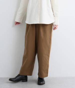 コットン起毛タックワイドパンツ