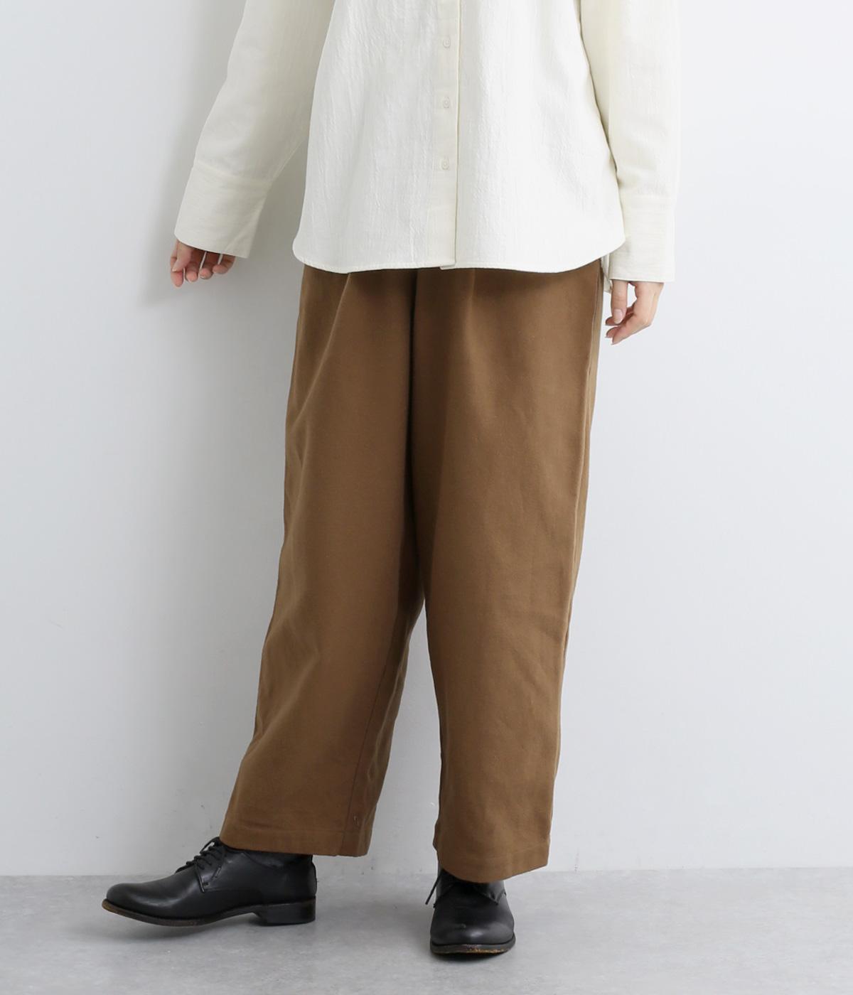 コットン起毛タックワイドパンツ(キャメル-F)