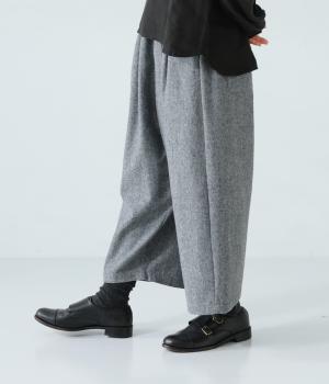 ツイード起毛タックワイドパンツ
