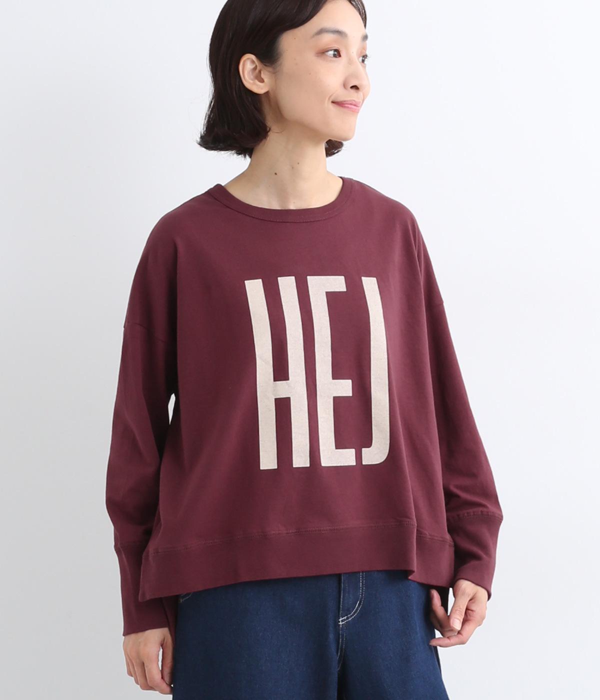 UV天竺ビックロゴプリントTシャツ(ボルドー-F)