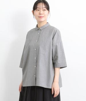 コットンワッシャー7分袖オーバーシャツ