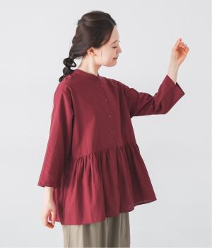 ナチュラルワッシャー7分袖ペプラムブラウス