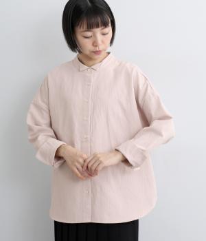 チビ襟チュニックブラウス(ライトピンク-F)