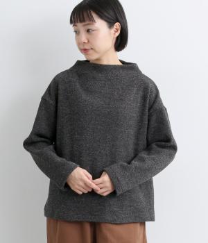 ボトルネックプルオーバー(ブラック-F)