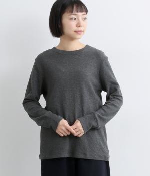 ソフトタッチ接結天竺ラウンドネックTシャツ(杢チャコール-F)