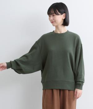 ガーゼ裏毛サイドタックドルマントレーナー(グリーン-F)