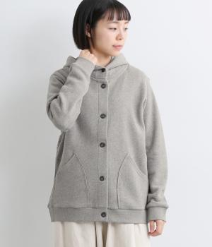 ガーゼ裏毛フード付きパーカ