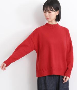 ラムウール　ガンジーセーター(レッド-F)