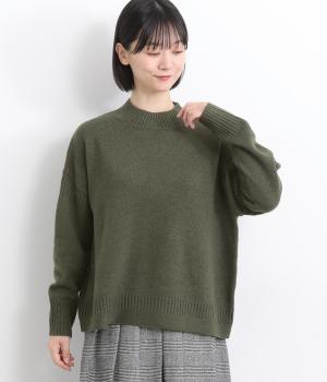 ラムウール　ガンジーセーター(カーキ-F)