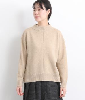 ラムウール　バックスリットセーター(ベージュ-F)