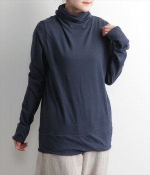 ラフィーガーゼタートルネックプルオーバー(ネイビー-ONESIZE)