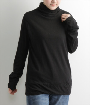 ラフィーガーゼタートルネックプルオーバー(ブラック-ONESIZE)