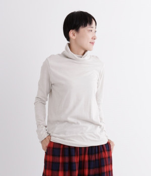 ラフィーガーゼタートルネックプルオーバー(アイスグレー-ONESIZE)