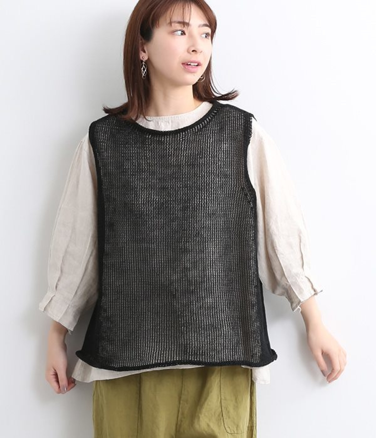 値下げ　美品　フランス製　canell フレンチポーター　ニットソー フレンチメッシュニット【240501-z】メール便送料無料/ネコポス