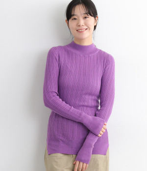 ランダムテレコモックネック(ラベンダー-ONESIZE)