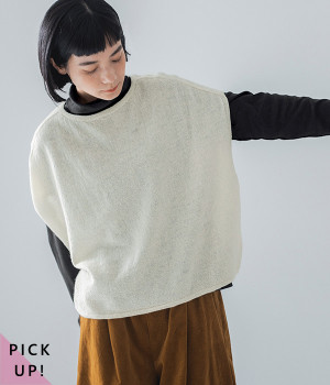 ハイゲージニット　ドロップショルダーベスト(オフホワイト-ONESIZE)