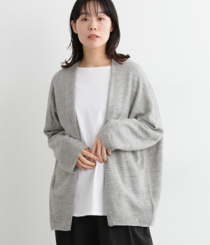 ハイゲージニット　トッパーカーディガン(グレー-ONESIZE)