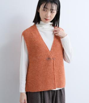 シェットリノVネック前開きベスト(オレンジ-F)