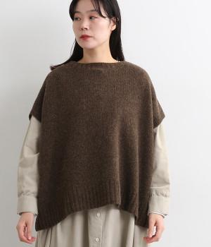 ナチュラルウールニット　ドロップベスト