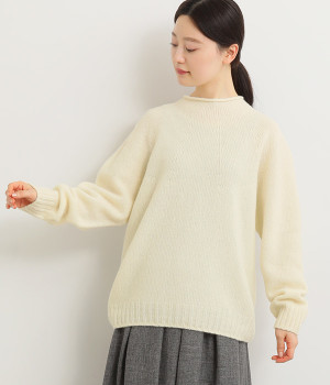 ナチュラルウールニット　求心編みプルオーバー(アイボリー-ONESIZE)