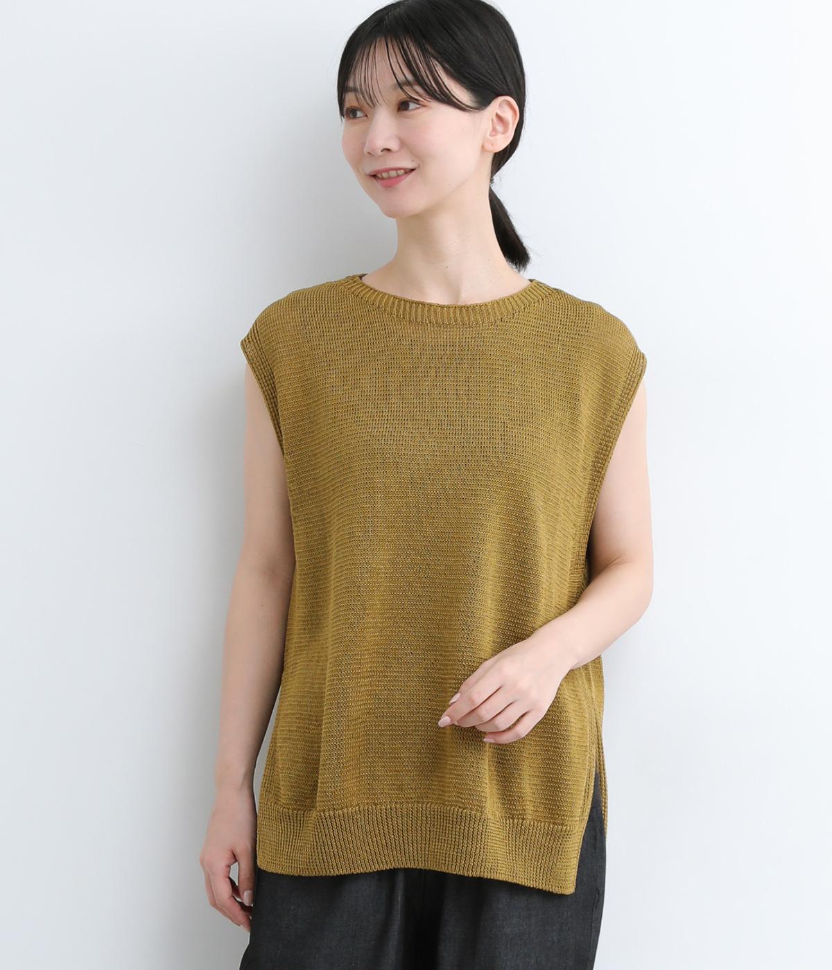 ギマコットン脇スリットベスト(オリーブ-ONESIZE)