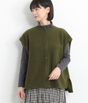 クルーネックワイドベスト(カーキ-F)