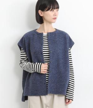 クルーネックワイドベスト(杢ネイビー-F)
