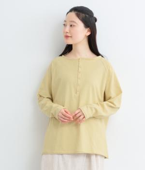 ラフィーコーマ天竺ヘンリーネックラグランTシャツ