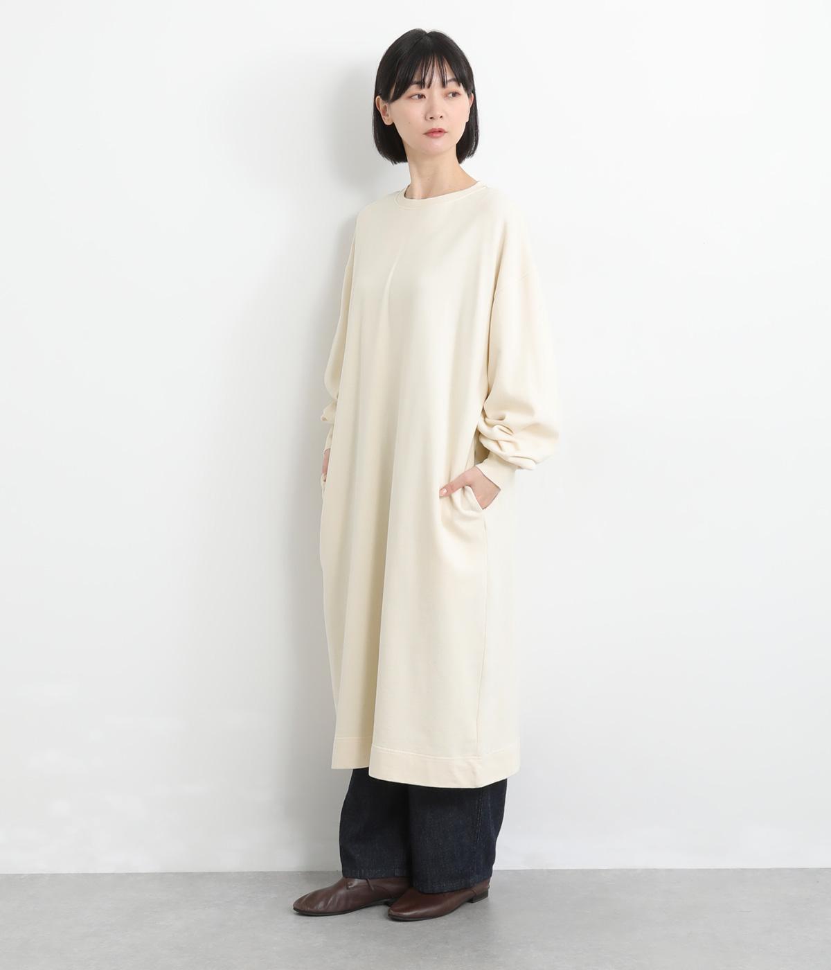 クルーネックAラインワンピース(キナリ-F)