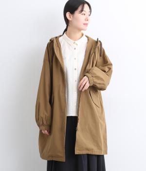 ハイカウントクロスグランジウォッシュフロントファスナーフードコート