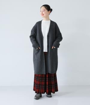 強縮ニットコート(チャコール-F)