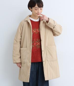 中綿キルティング　ステンカラーコート
