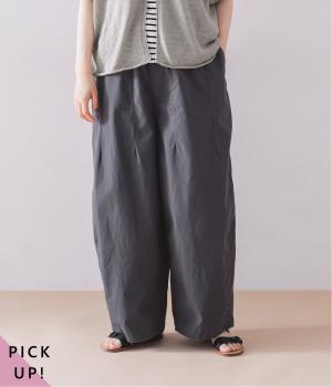 ハイカウントクロスグランジウォッシュワイドパンツ(スミ-ONESIZE)