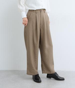 千鳥格子ツイル　ストレートパンツ